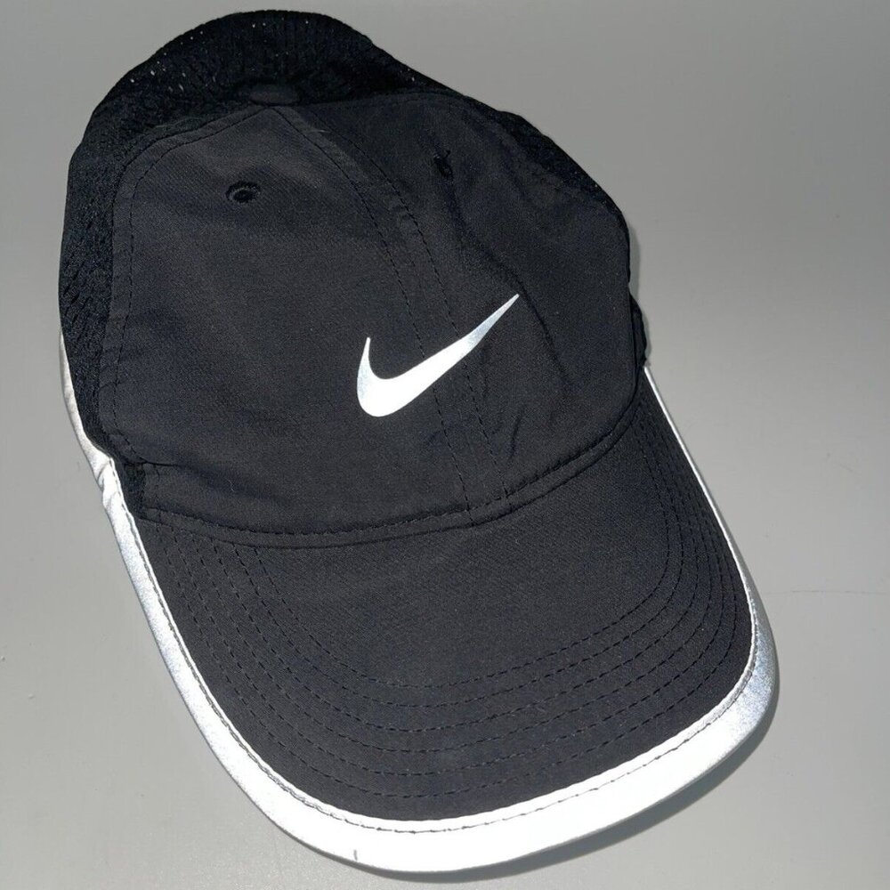 Nike Aerobill Hat - Dri-Fit, Reflective Swoosh And Trim - Black & Gray -